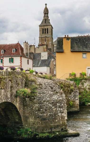 França Finistere Quimperle Ponte Velha Pont Lovignon Sobre Rio Elle — Fotografia de Stock