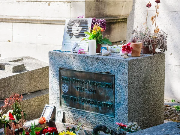 Jim Morrison Grave Pere Lachaise Cemetery Paris Each Year Thousands — Stock Photo, Image