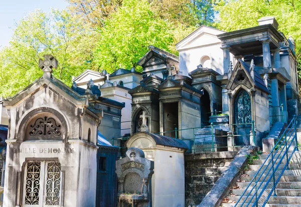 Pohled Pere Lachaise Nejslavnější Paříže Francii Hrobkami Velmi Slavných Lidí — Stock fotografie