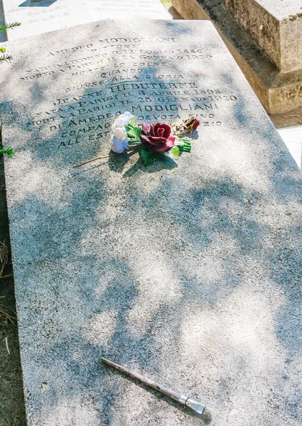 Amedeo Modigliani Jeanne Hebuterne Mezar Pere Lachaise Mezarlığı Paris Fransa — Stok fotoğraf