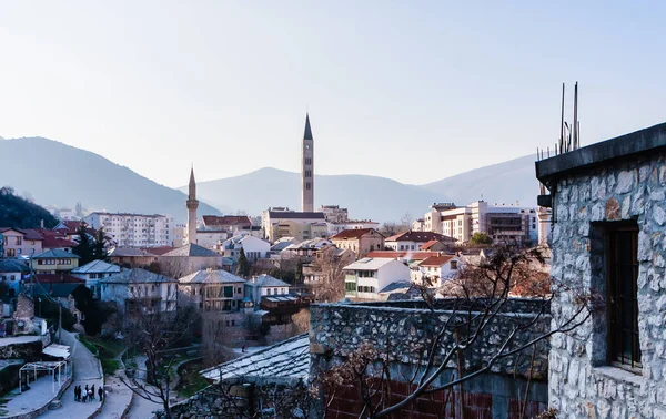 Mostar, Bosznia és Hercegovina - február 24-én, 2018:Mostar a hagyományos ház, a régi város, Bosznia és Hercegovina — Stock Fotó