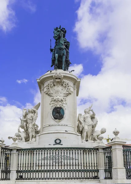 Statue von Josep I., Handelsplatz, baixa pombalina. Lissabon, — Stockfoto