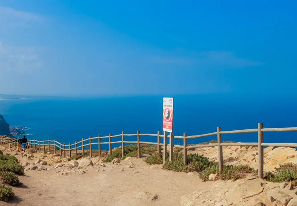 Zábradlí na kraji Cabo da Roca. Portugalsko — Stock fotografie