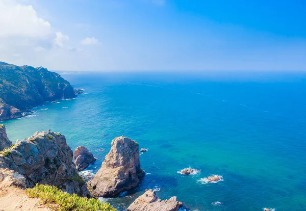 Cabo da Roca, Portugalia Widok na ocean Atlantycki, najbardziej na zachód po — Zdjęcie stockowe