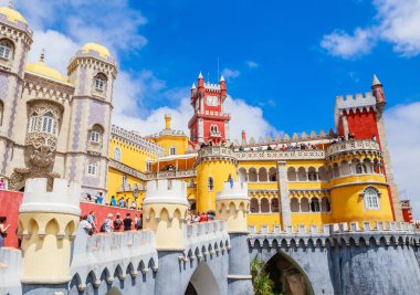 View of the Pena Palace in Sintra National Park, Portugal