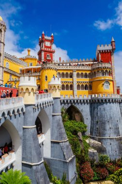 View of the Pena Palace in Sintra National Park, Portugal