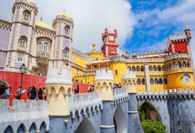 View of the Pena Palace in Sintra National Park, Portugal