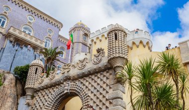 View of the Pena Palace in Sintra National Park, Portugal