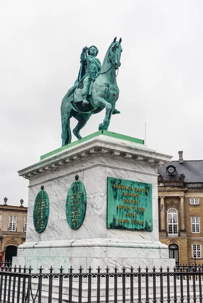 Reiterstandbild von Frederik v, Kopenhagen, Dänemark — Stockfoto