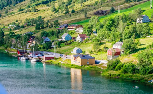 Small  houses at Olden, Norway.Olden is a village and urban area
