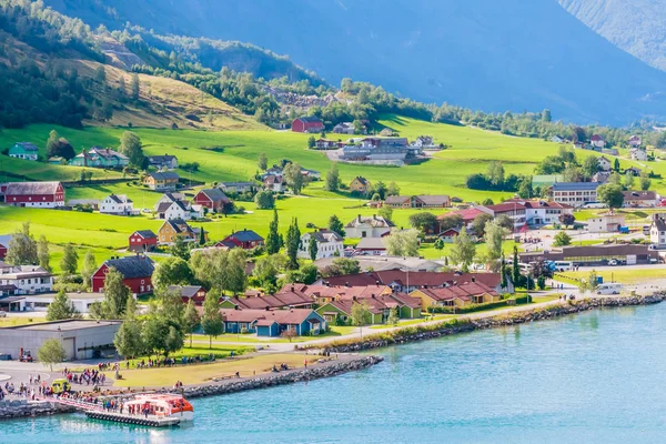 Small  houses at Olden, Norway.Olden is a village and urban area