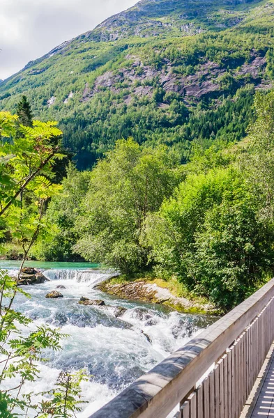 Ποταμός Oldeelva. Όλντεν. Νορβηγία — Φωτογραφία Αρχείου