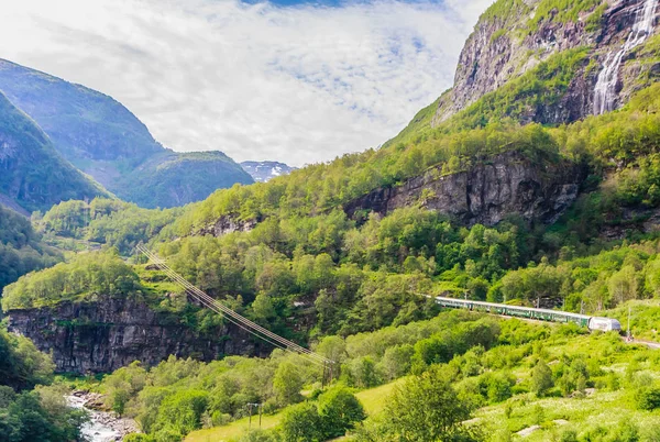 View from the Flam Railway (Fl��msbana), a scenic railway which — 스톡 사진