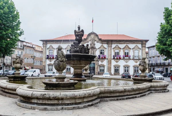 Braga Belediye Binası Çeşme Minho Portekiz — Stok fotoğraf