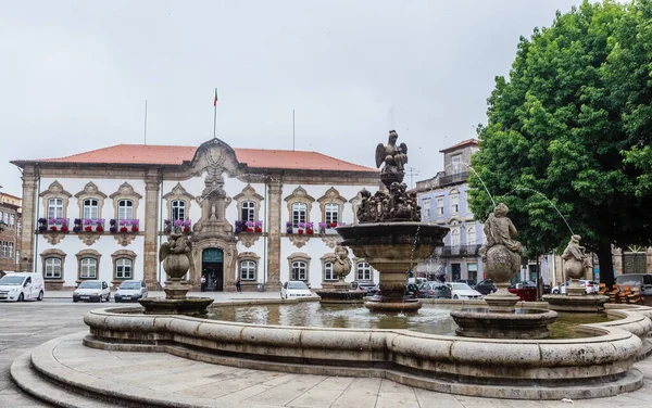 Braga City Hall Fountain Minho Portugalsko — Stock fotografie