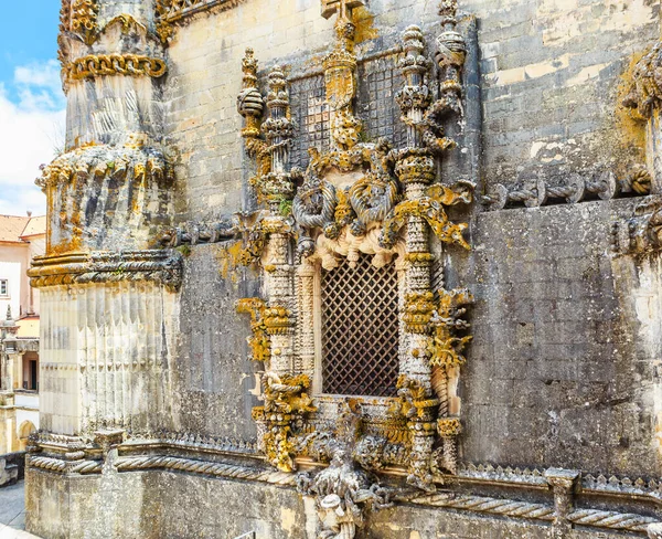 Det Berömda Kapitel Fönster Kristi Kloster Tomar Portugal Ett Välkänt — Stockfoto