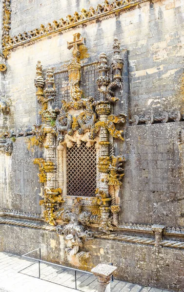 Das Berühmte Kapitelhausfenster Des Christusklosters Tomar Portugal Ein Bekanntes Beispiel — Stockfoto