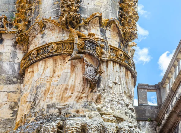 Fragment Des Berühmten Kapitelhausfensters Des Christusklosters Tomar Portugal Ein Bekanntes — Stockfoto