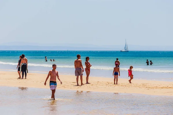 Spiaggia Carcavelos Vicino Lisbona Portogallo — Foto Stock