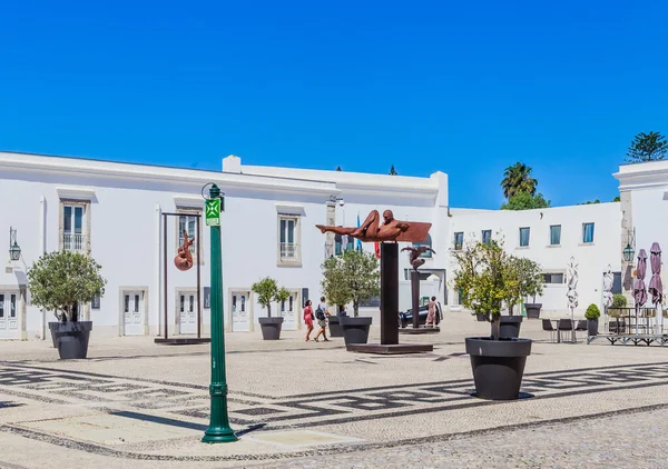 Cascais Cidadela Art District 조각품과 카스카 — 스톡 사진