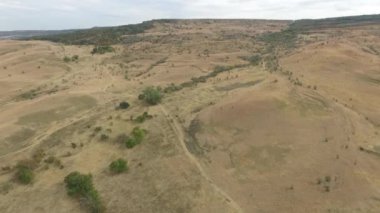 Stavropol bölge. Rusya. Beyaz tepeler, sonbahar yatay.