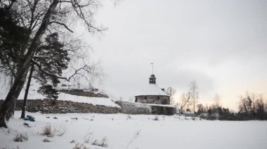 Korela kale kış. Priozersk, Rusya Federasyonu