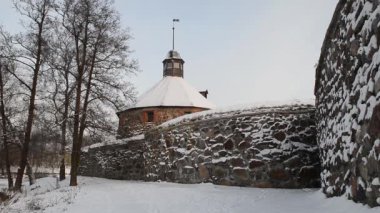 Korela kale kış. Priozersk, Rusya Federasyonu