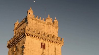 Lizbon, Portekiz. Belem Kulesi Torre de Belem Tagus Nehri ağzında bulunan bir kuledir olduğunu.