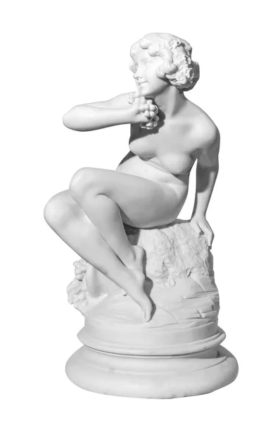 Clássico Mulher Estátua Mármore Branco Fundo Branco — Fotografia de Stock