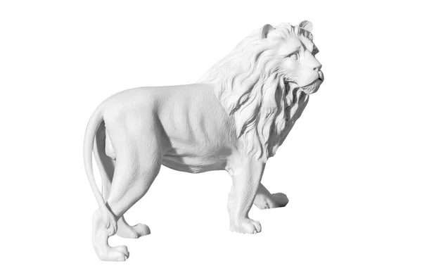 Classical Marble Statue Lion White Background — Stock Photo, Image