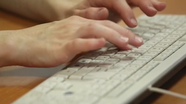 Genç işkadını ofis masası, evrak ve bilgisayar çalışma — Stok video