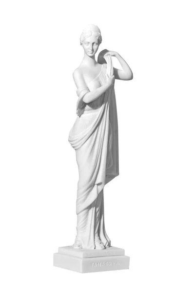 Klassisch Weiße Marmorstatue Frau Auf Weißem Hintergrund — Stockfoto