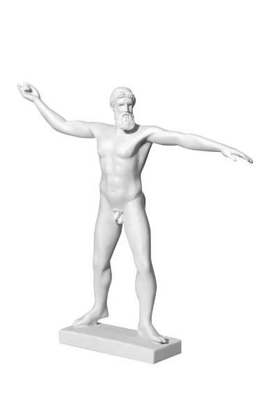 Klasyczny Marmurowy Posąg Mężczyzny Białym Tle — Zdjęcie stockowe