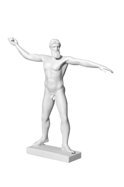 Statue Classique Marbre Homme Sur Fond Blanc — Photo