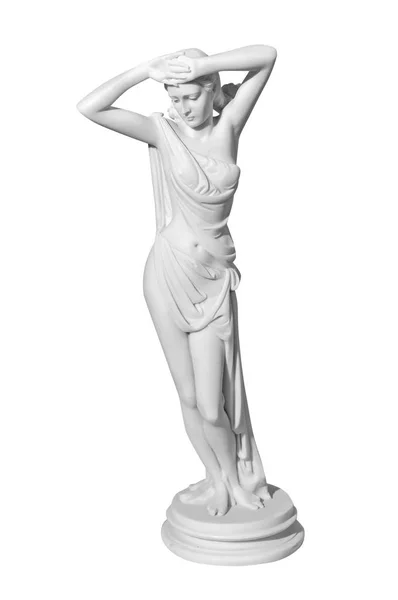 Mujer Estatua Mármol Blanco Clásico Sobre Fondo Blanco — Foto de Stock