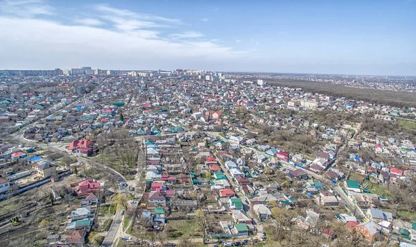 Algemeen Panorama Van Het Stadscentrum Vanuit Lucht Rusland Stavropol — Stockfoto