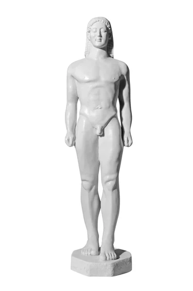 Мраморная статуя человека на белом фоне — стоковое фото