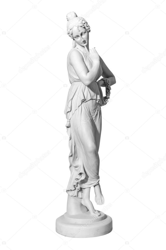 statue woman on a white background