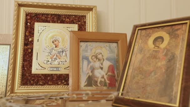 Ancient Orthodox icon — Stock Video