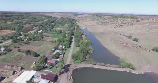 Kleine agrarische stad, Rusland. — Stockvideo