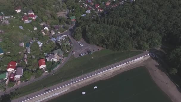 Stavropol landschap met heuvels en meer. Rusland. — Stockvideo