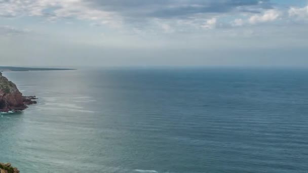 Cabo da Roca "Cape Roca" tvoří nejzápadnější pevninu kontinentální Evropy. Portugalsko — Stock video