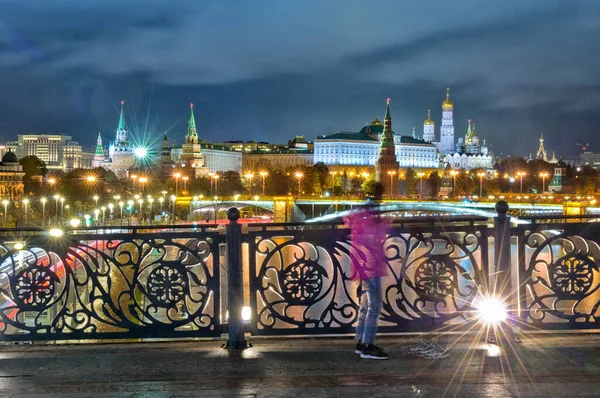 Moskva Kreml Och Moskva River Ryssland Bron Och Kreml — Stockfoto