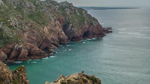 Cabo da Roca "Cape Roca" stanowi najbardziej wysunięty na zachód kontynent Europy kontynentalnej. Portugalia — Wideo stockowe