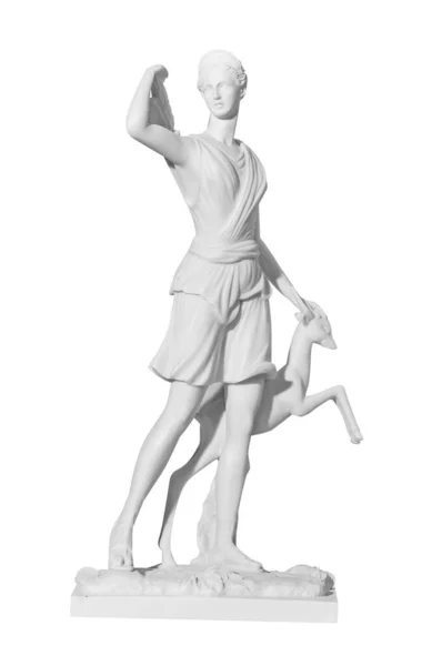 Класична Біла Мармурова Статуя Жінки Білому Тлі — стокове фото