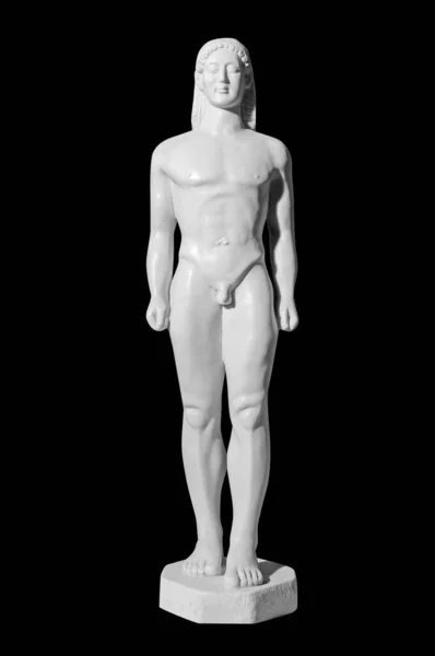 Statua Classica Marmo Uomo Sfondo Nero — Foto Stock