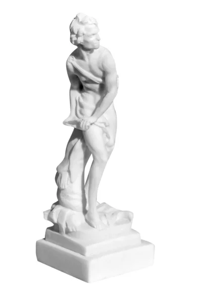 Statue Classique Marbre Homme Sur Fond Blanc — Photo