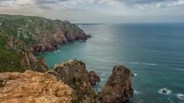 Cabo da Roca "Cape Roca" stanowi najbardziej wysunięty na zachód kontynent Europy kontynentalnej. Portugalia — Wideo stockowe