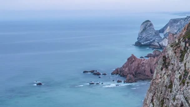 罗加角（Cabo da Roca）"罗加角"（Cape Roca）是欧洲大陆最西部的大陆。葡萄牙 — 图库视频影像