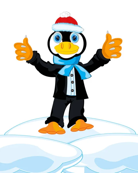 Pingouin en costume — Image vectorielle